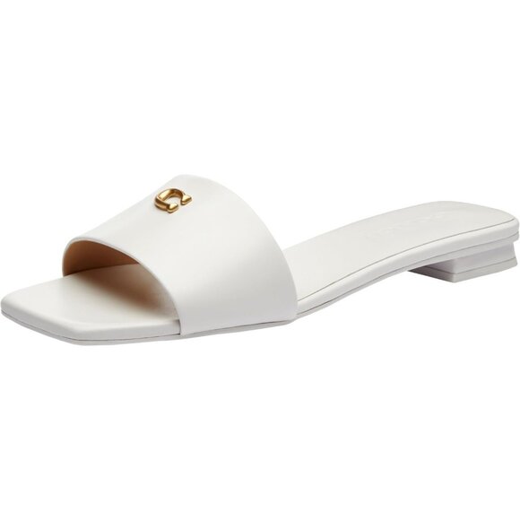 Coach Women's Size 9 Optic White Sculpted C Flat Sandal Platform Summer - Picture 1 of 4